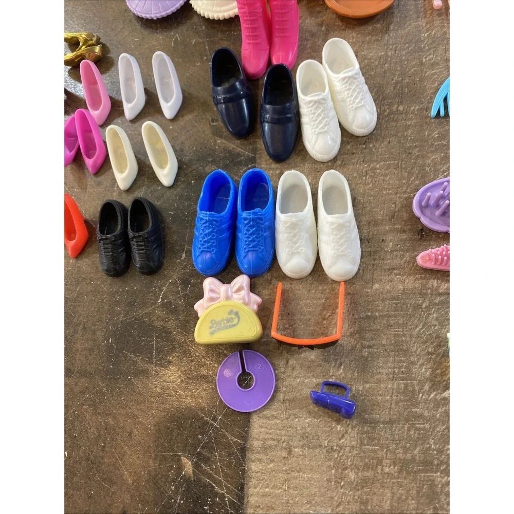 Vintage 1980s-90s Barbie Accessory Lot - 82 Pieces - Shoes, Furniture, Hair Care